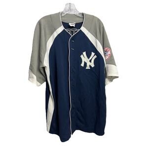 Majestic New York Yankees Derek Jeter Jersey Large MLB Sewn Letter Button Blue